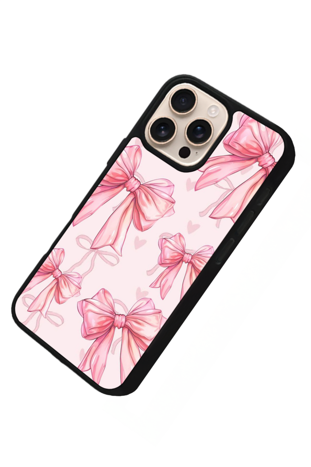 iPhone 14 Pro Uyumlu Kurdele Tasarımlı Glossy Premium Kılıf