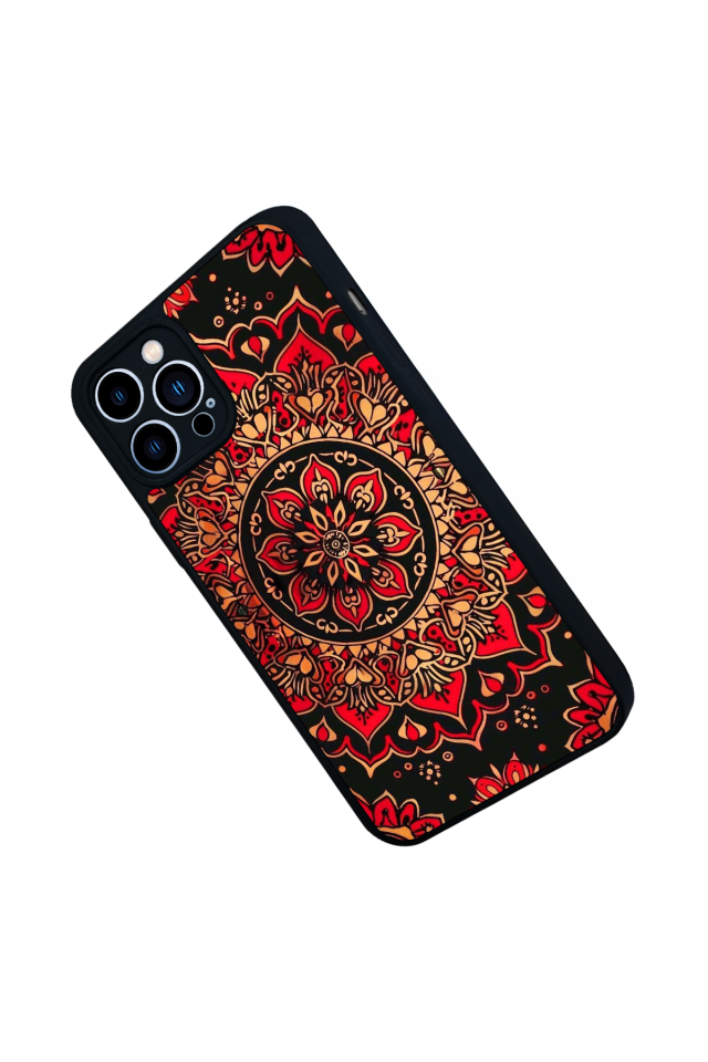 iPhone 13 Pro Max Uyumlu Mandala Tasarımlı Glossy Premium Kılıf