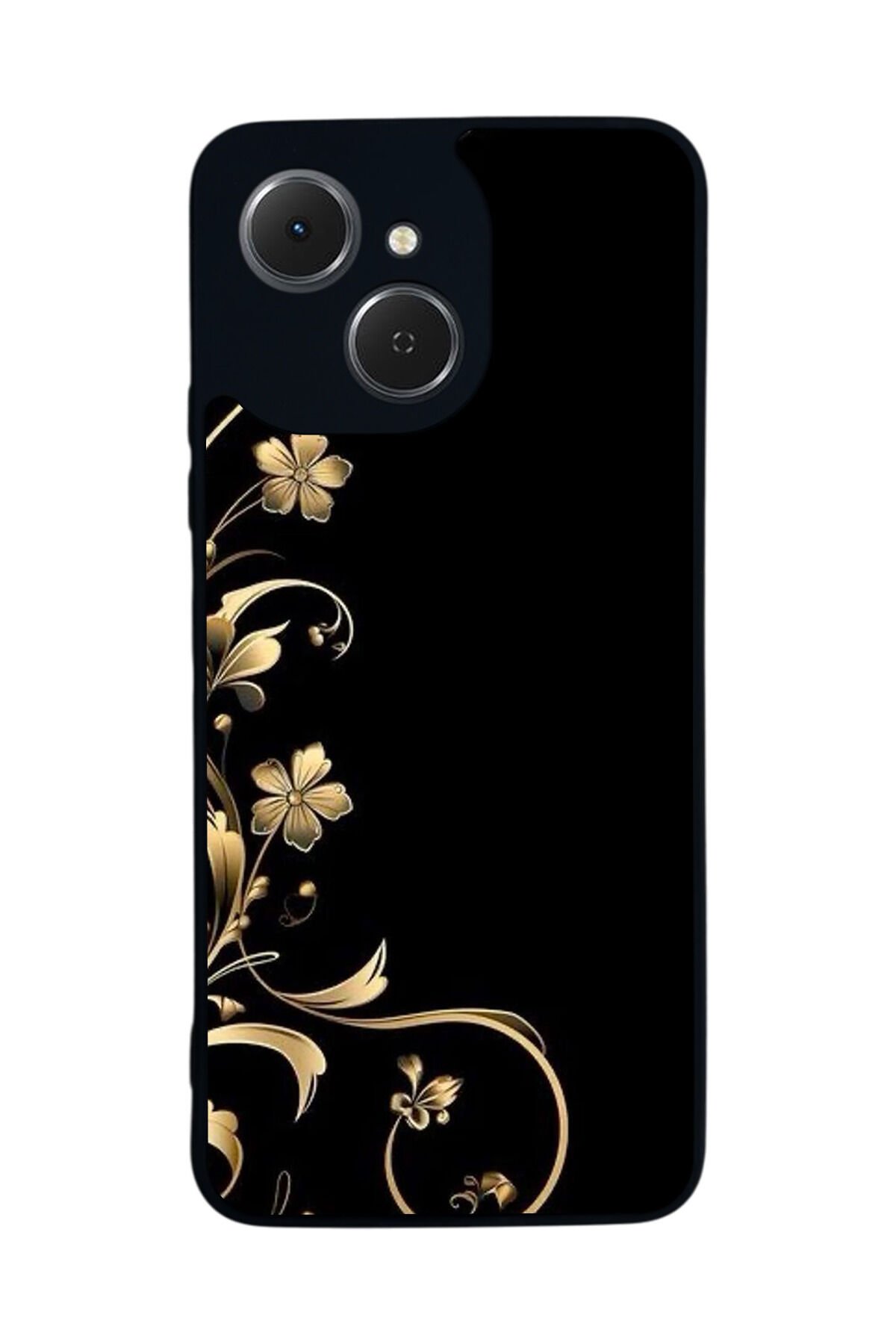 Tecno Spark 40C Uyumlu Yaldizli Cicek Tasarımlı Glossy Premium Kılıf