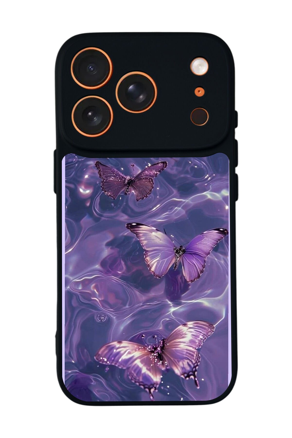 iPhone 17 Pro Uyumlu Kelebek Tasarımlı Glossy Premium Kılıf