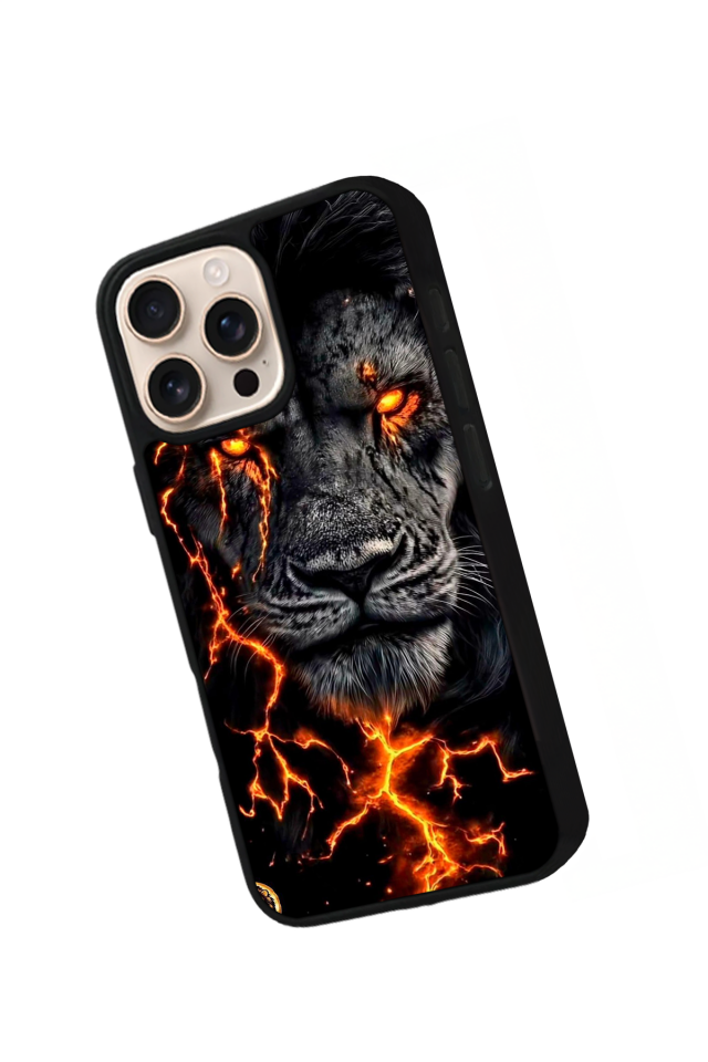 iPhone 16 Pro Uyumlu Aslan Tasarımlı Glossy Premium Kılıf