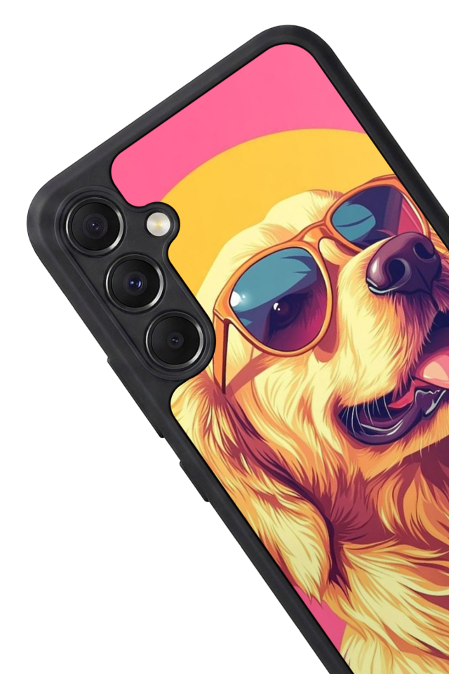 Samsung Galaxy A34 Uyumlu Golden Kopek Tasarımlı Glossy Premium Kılıf
