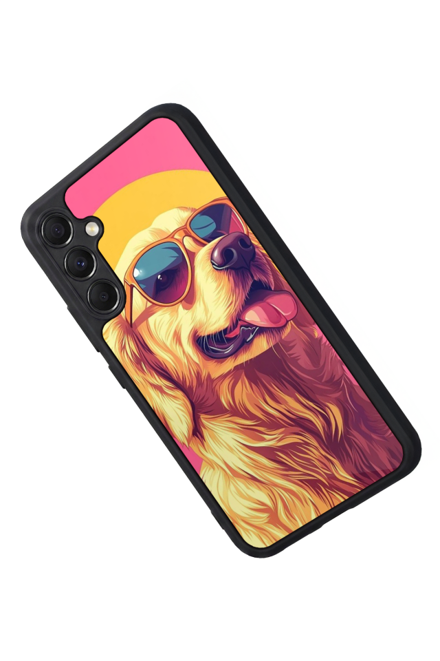 Samsung Galaxy A34 Uyumlu Golden Kopek Tasarımlı Glossy Premium Kılıf