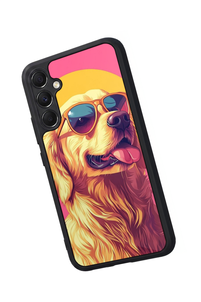 Samsung Galaxy A34 Uyumlu Golden Kopek Tasarımlı Glossy Premium Kılıf