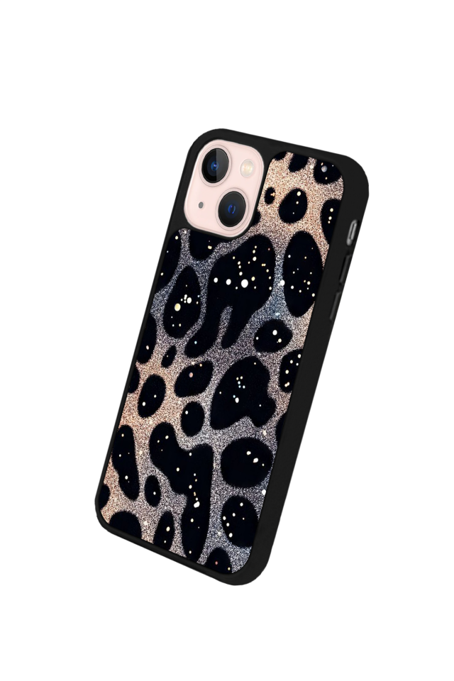 iPhone 14 Plus Uyumlu Hologram Leopar Tasarımlı Glossy Premium Kılıf