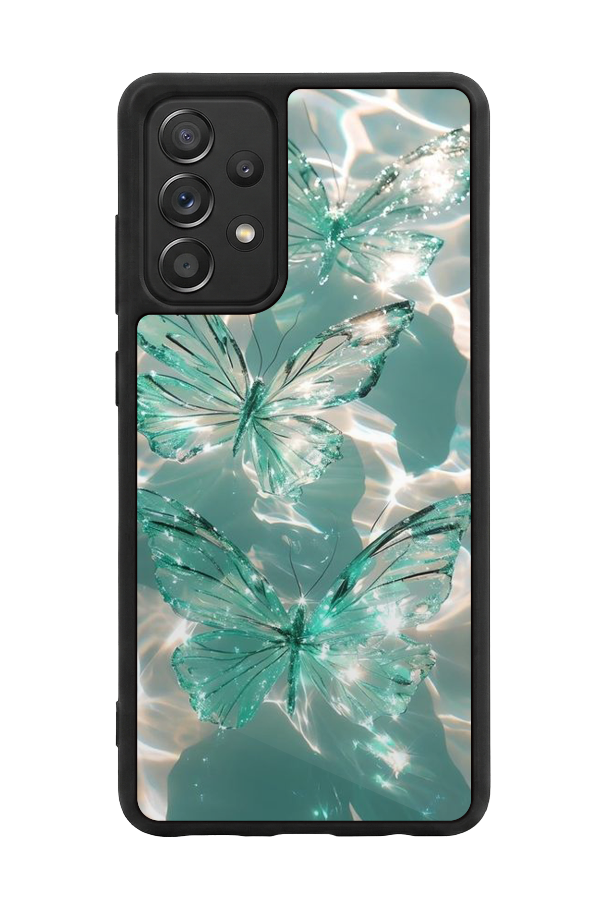 Samsung Galaxy A72 Uyumlu Kelebek Tasarımlı Glossy Premium Kılıf