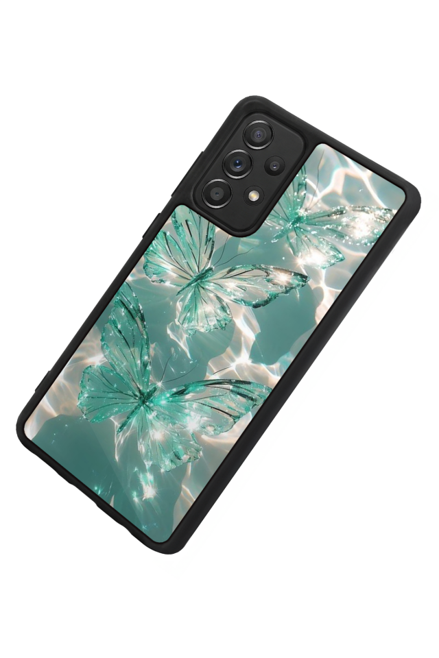 Samsung Galaxy A72 Uyumlu Kelebek Tasarımlı Glossy Premium Kılıf
