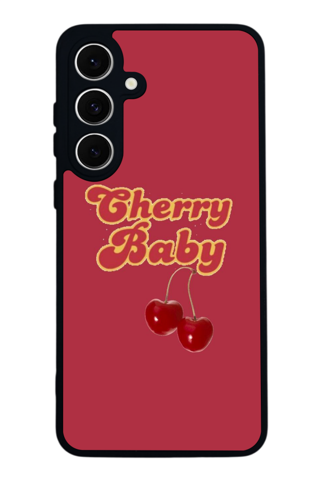 Samsung Galaxy S24 FE Uyumlu Kiraz Tasarımlı Glossy Premium Kılıf