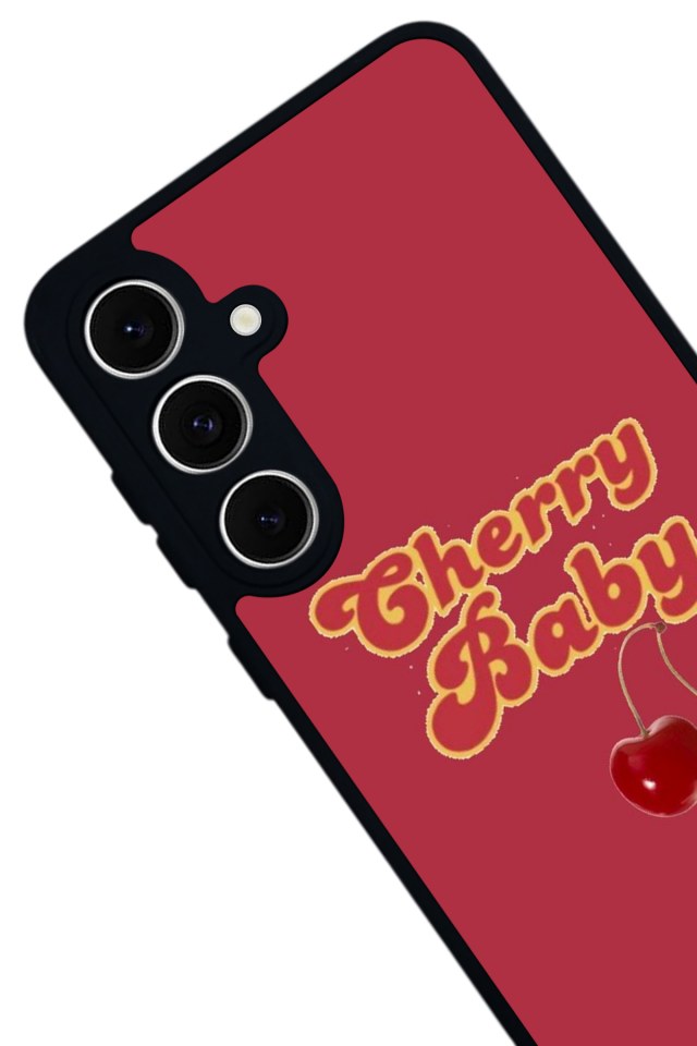 Samsung Galaxy S24 FE Uyumlu Kiraz Tasarımlı Glossy Premium Kılıf