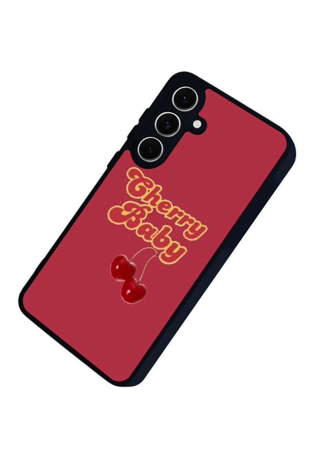 Samsung Galaxy S24 FE Uyumlu Kiraz Tasarımlı Glossy Premium Kılıf