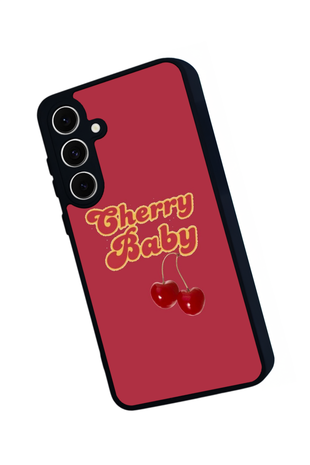 Samsung Galaxy S24 FE Uyumlu Kiraz Tasarımlı Glossy Premium Kılıf