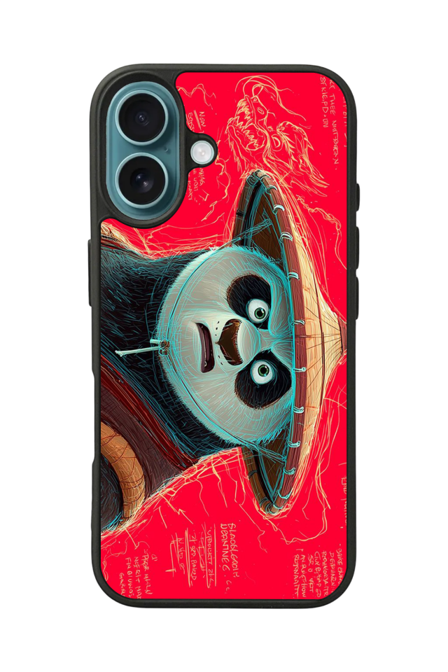 iPhone 16 Plus Uyumlu Kung Fu Panda Tasarımlı Glossy Premium Kılıf
