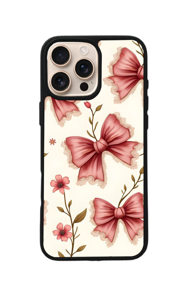 iPhone 14 Pro Uyumlu Kurdele Tasarımlı Glossy Premium Kılıf
