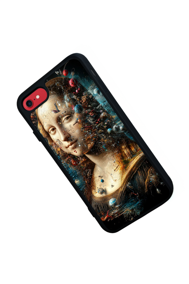 iPhone SE Uyumlu Monalisa Tasarımlı Glossy Premium Kılıf