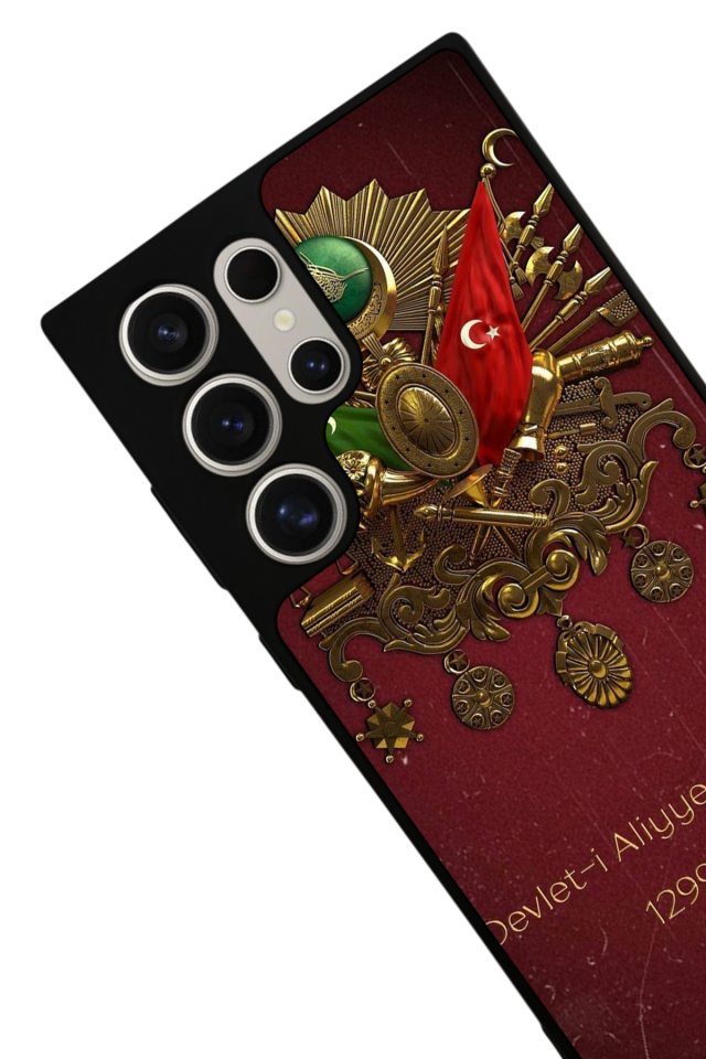 Samsung Galaxy S22 Ultra Uyumlu Osmanli Tugrasi Tasarımlı Glossy Premium Kılıf