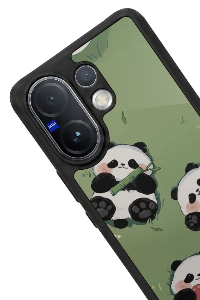 Vivo V60 Uyumlu Panda Tasarımlı Glossy Premium Kılıf