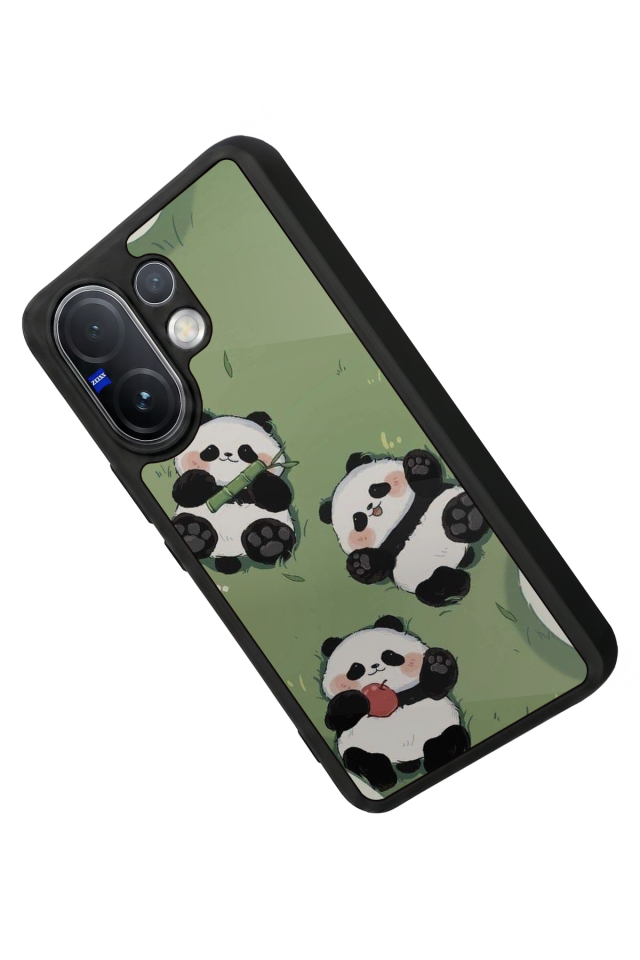 Vivo V60 Uyumlu Panda Tasarımlı Glossy Premium Kılıf