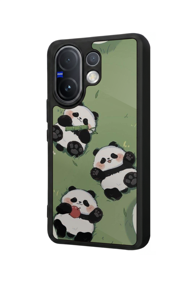 Vivo V60 Uyumlu Panda Tasarımlı Glossy Premium Kılıf