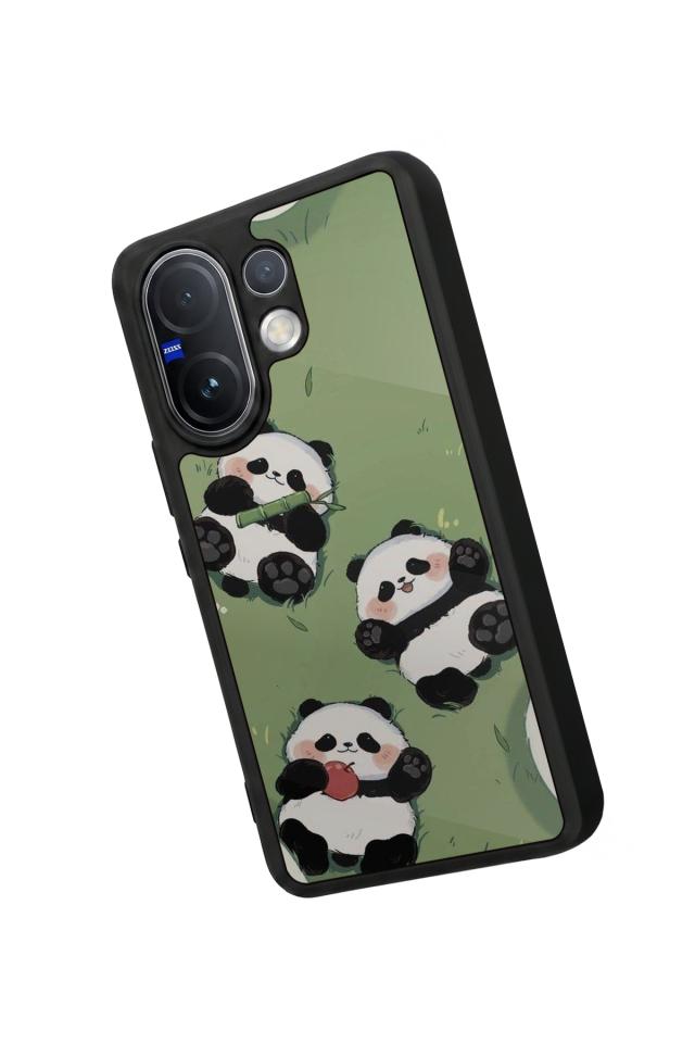 Vivo V60 Uyumlu Panda Tasarımlı Glossy Premium Kılıf