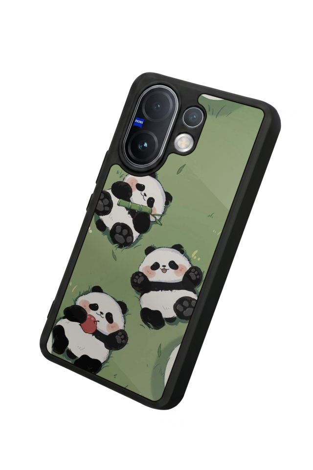 Vivo V60 Uyumlu Panda Tasarımlı Glossy Premium Kılıf