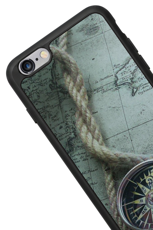 iPhone 6 Plus Uyumlu Pusula Tasarımlı Glossy Premium Kılıf