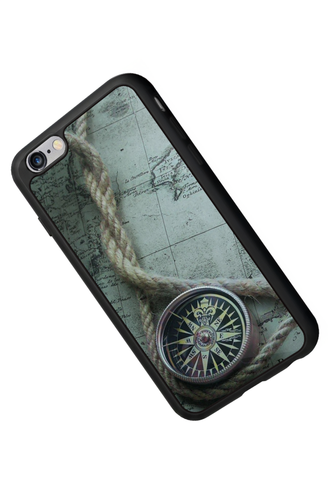iPhone 6 Plus Uyumlu Pusula Tasarımlı Glossy Premium Kılıf
