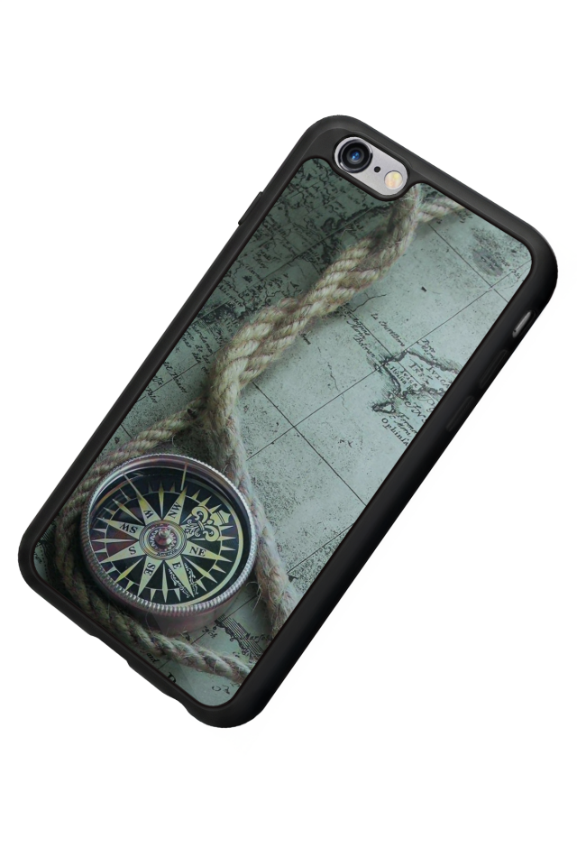 iPhone 6 Plus Uyumlu Pusula Tasarımlı Glossy Premium Kılıf