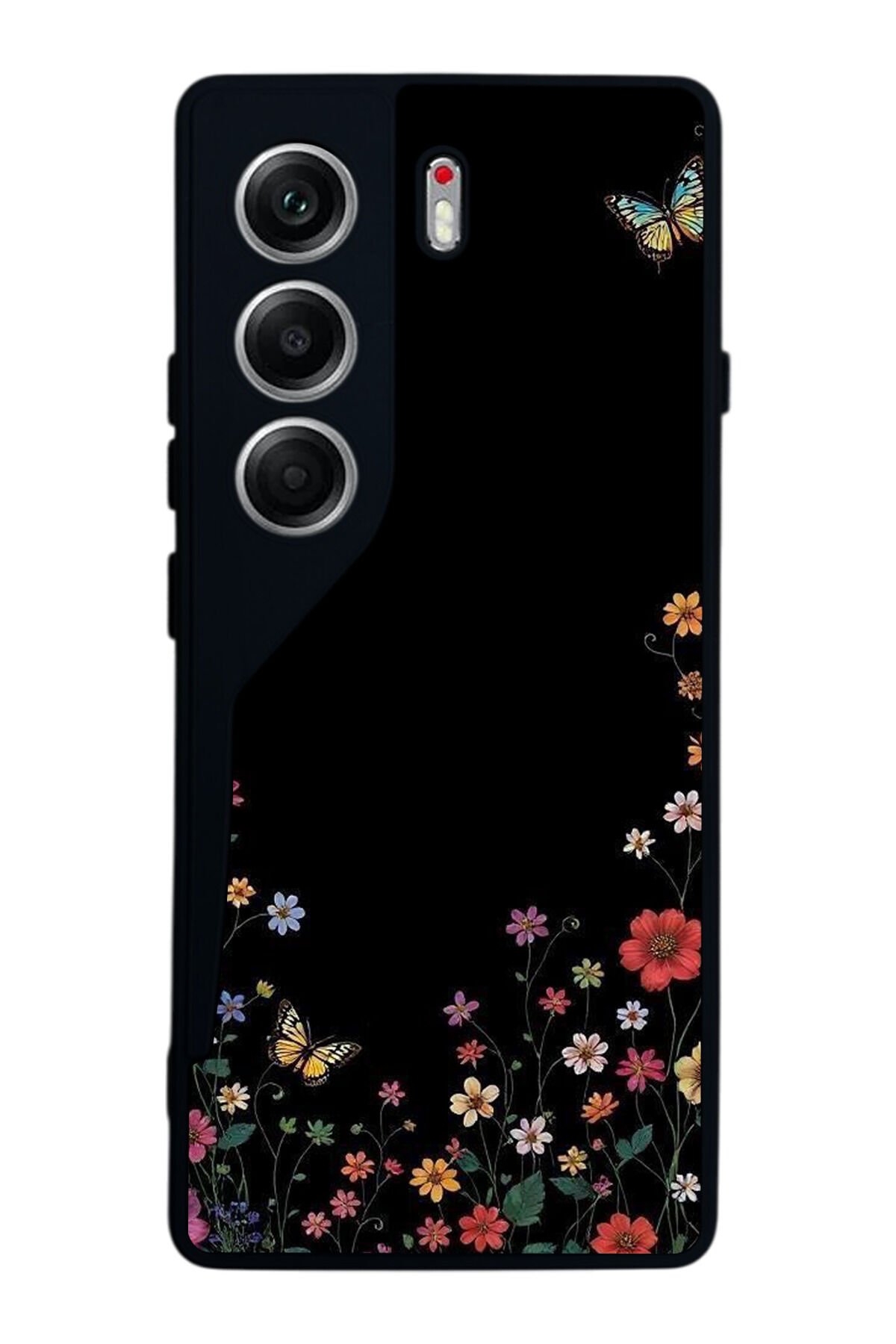 Tecno Camon 40 Uyumlu Floral Tasarımlı Glossy Premium Kılıf