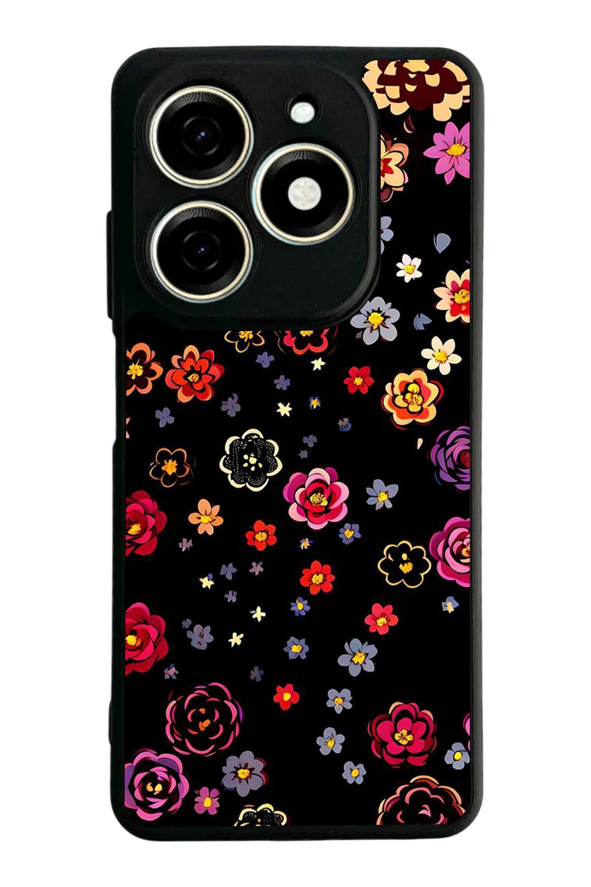 Tecno Spark 20/20C Uyumlu Floral Tasarımlı Glossy Premium Kılıf