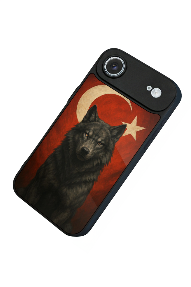 iPhone 17 Air Uyumlu Bozkurt Tasarımlı Glossy Premium Kılıf