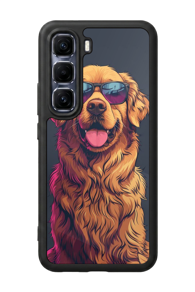 Infinix Hot 60 Pro Plus Uyumlu Golden Kopek Tasarımlı Glossy Premium Kılıf
