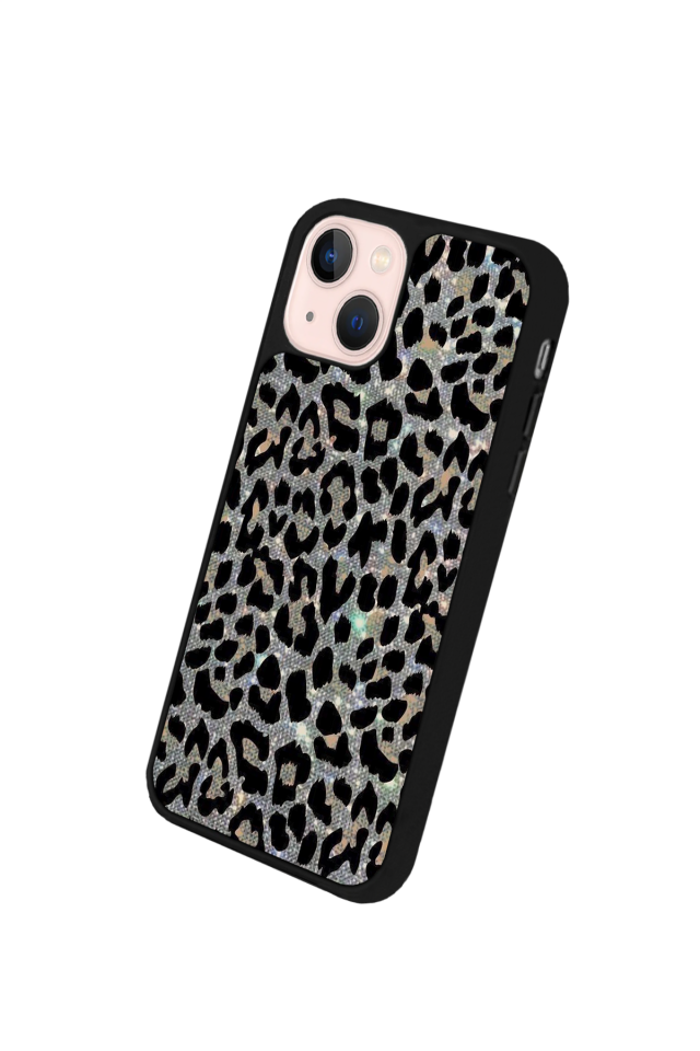 iPhone 14 Plus Uyumlu Hologram Leopar Tasarımlı Glossy Premium Kılıf