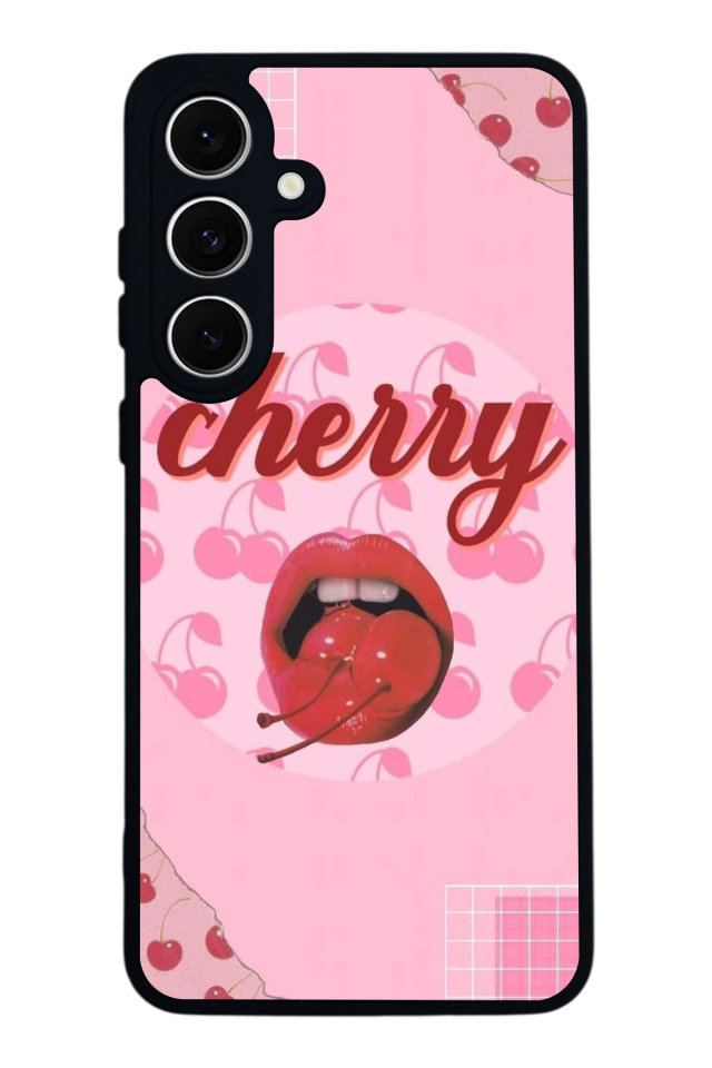 Samsung Galaxy S24 FE Uyumlu Kiraz Tasarımlı Glossy Premium Kılıf
