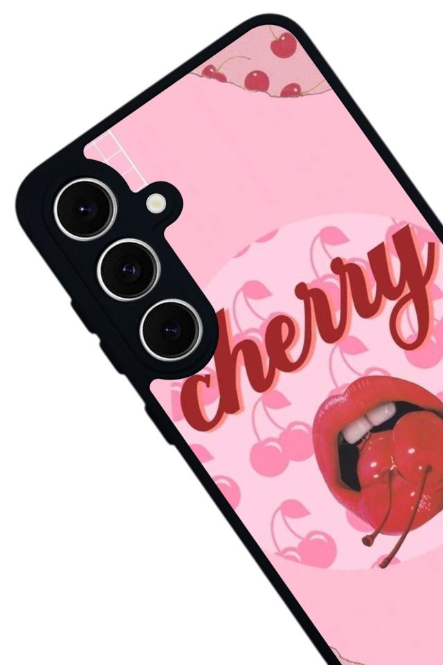 Samsung Galaxy S24 FE Uyumlu Kiraz Tasarımlı Glossy Premium Kılıf