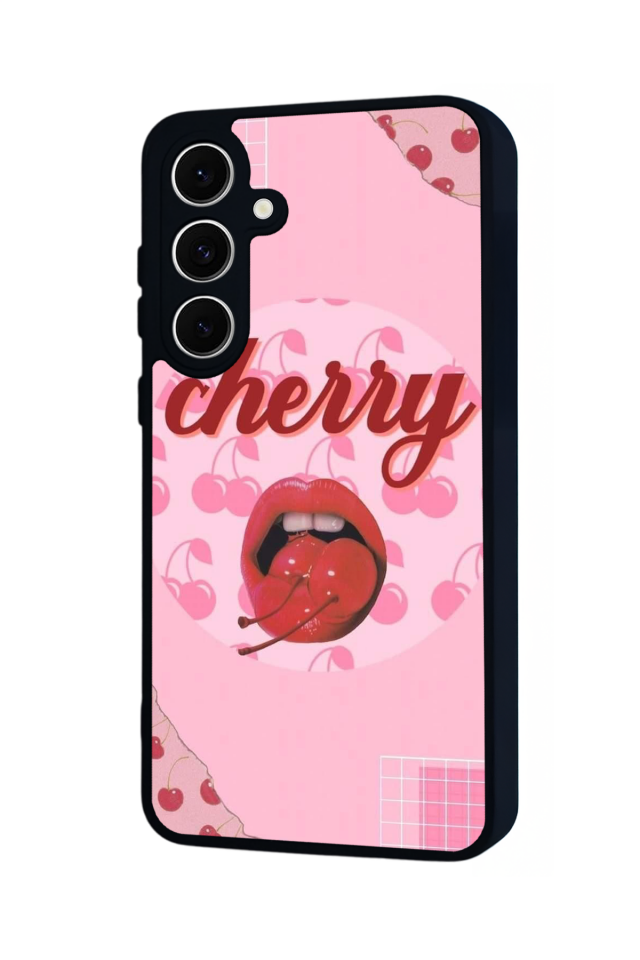Samsung Galaxy S24 FE Uyumlu Kiraz Tasarımlı Glossy Premium Kılıf