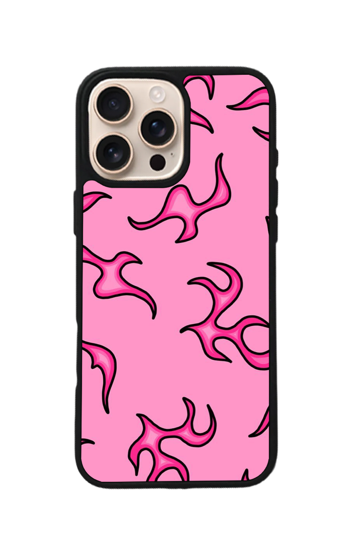 iPhone 15 Pro Uyumlu Retro Flame Patterns Tasarımlı Glossy Premium Kılıf