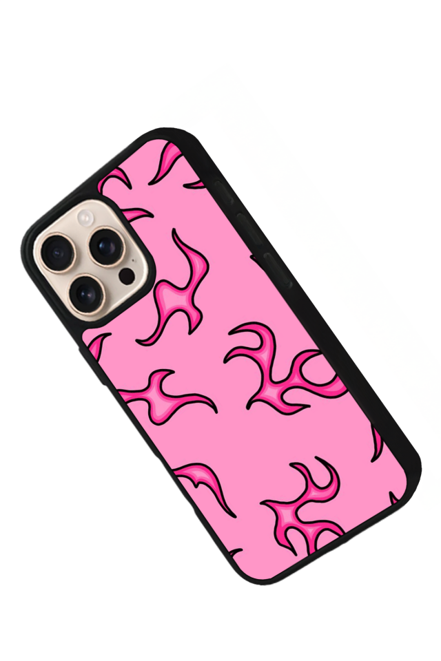 iPhone 15 Pro Uyumlu Retro Flame Patterns Tasarımlı Glossy Premium Kılıf