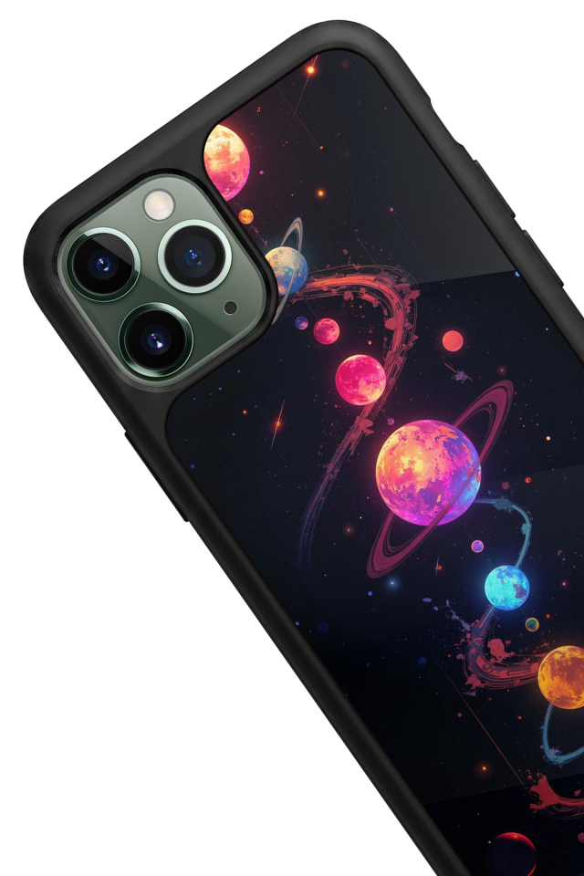 iPhone 11 Pro Max Uyumlu Uzay Tasarımlı Glossy Premium Kılıf
