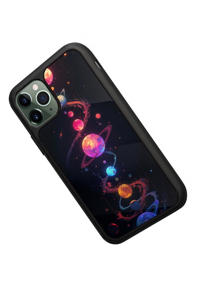 iPhone 11 Pro Max Uyumlu Uzay Tasarımlı Glossy Premium Kılıf