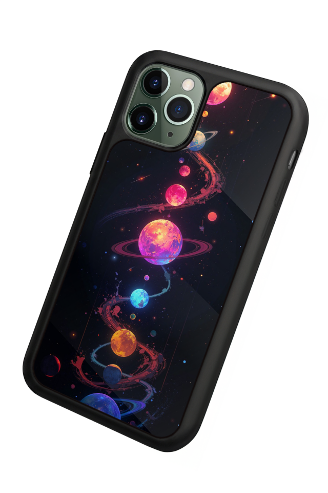 iPhone 11 Pro Max Uyumlu Uzay Tasarımlı Glossy Premium Kılıf