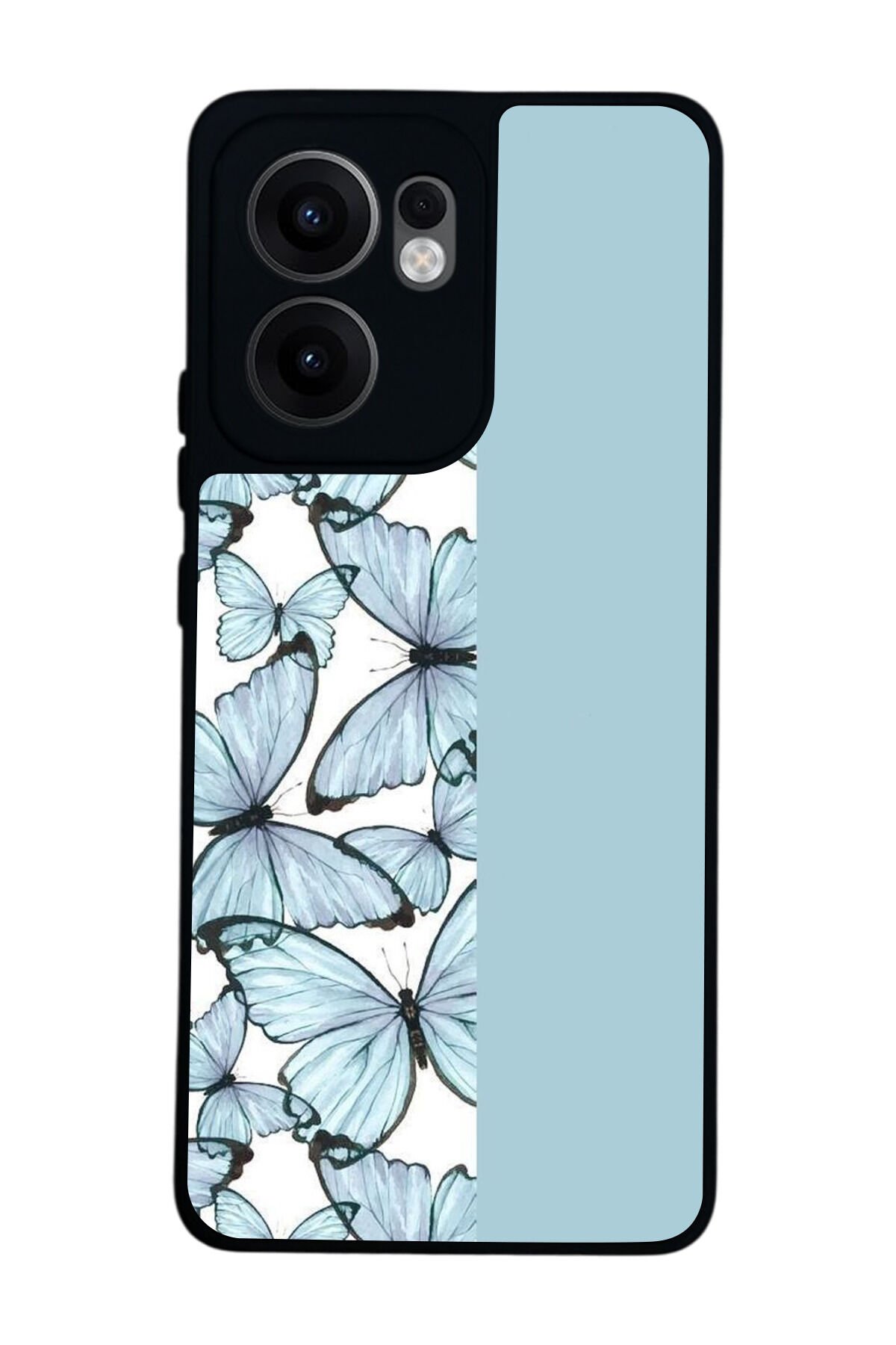 Oppo Reno 13F Uyumlu Kelebek Tasarımlı Glossy Premium Kılıf