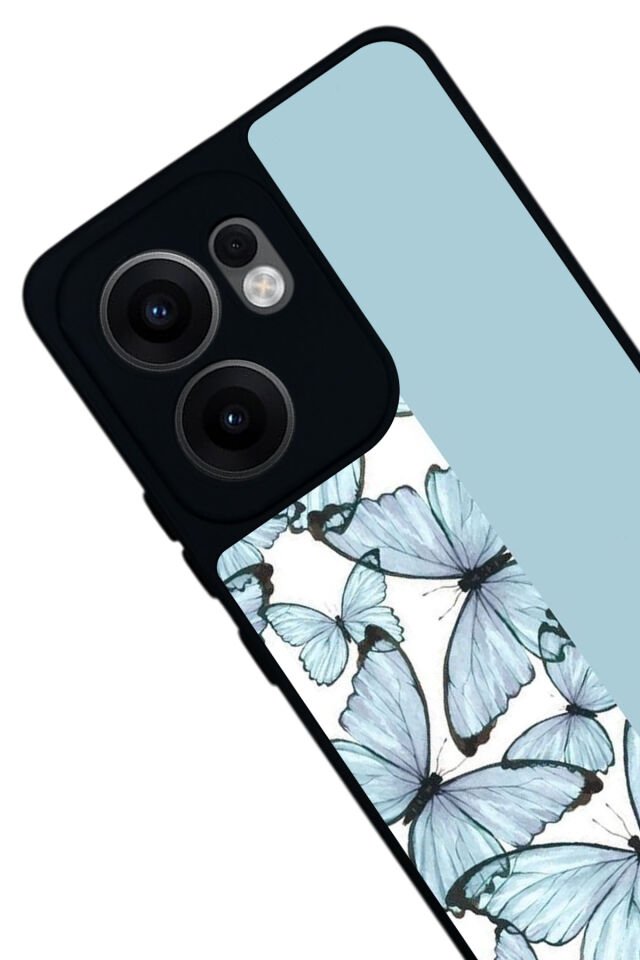 Oppo Reno 13F Uyumlu Kelebek Tasarımlı Glossy Premium Kılıf