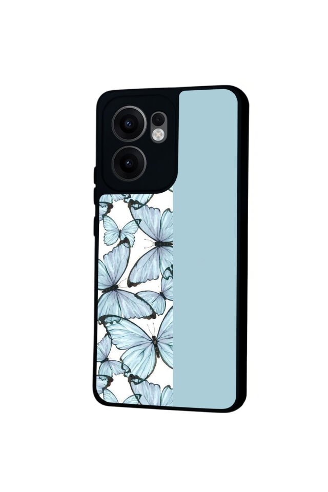 Oppo Reno 13F Uyumlu Kelebek Tasarımlı Glossy Premium Kılıf