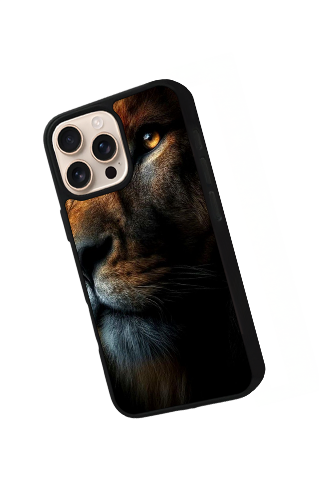 iPhone 16 Pro Uyumlu Aslan Tasarımlı Glossy Premium Kılıf