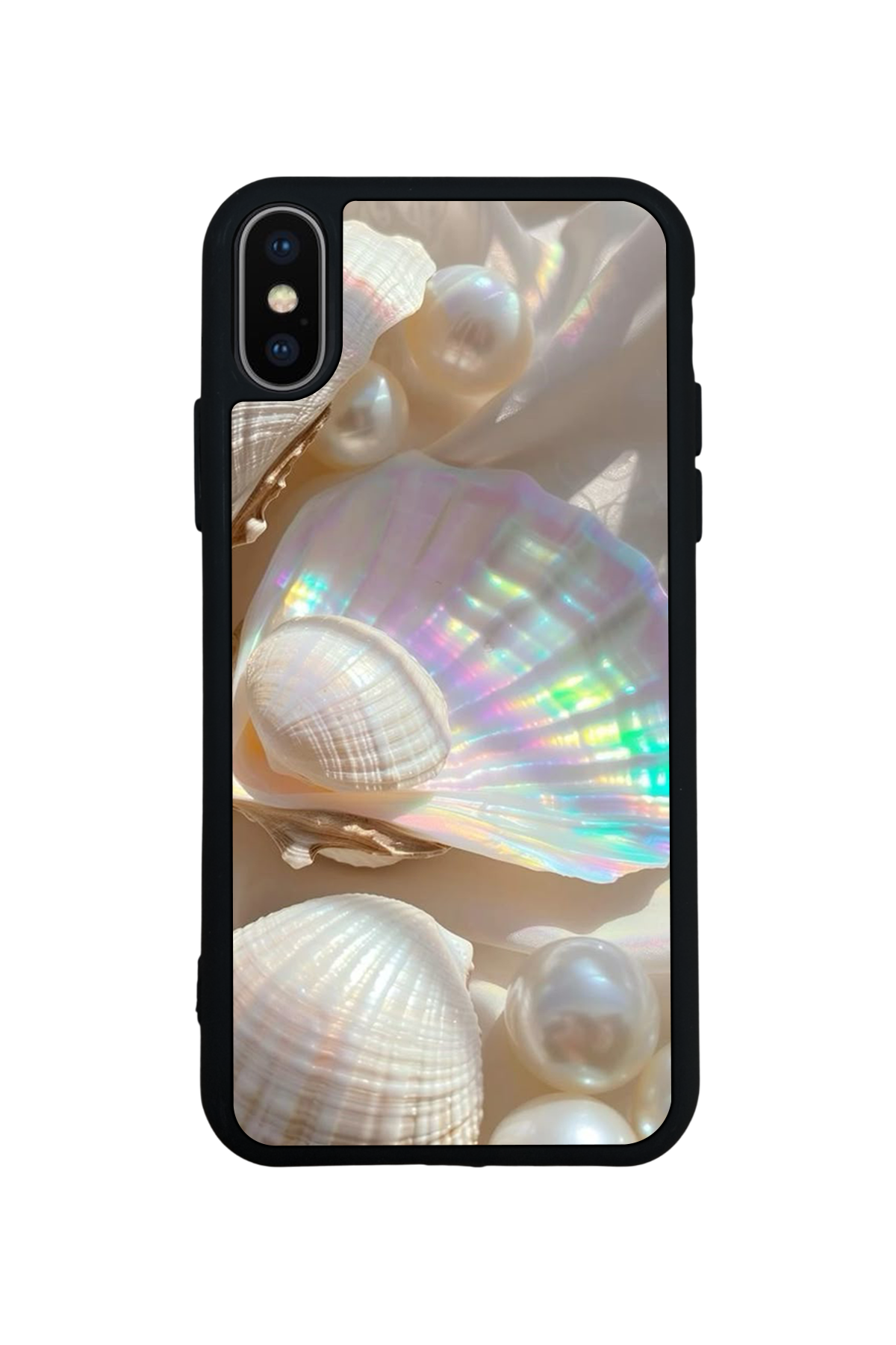 iPhone X/ XS Uyumlu  İnci Tasarımlı Glossy Premium Kılıf