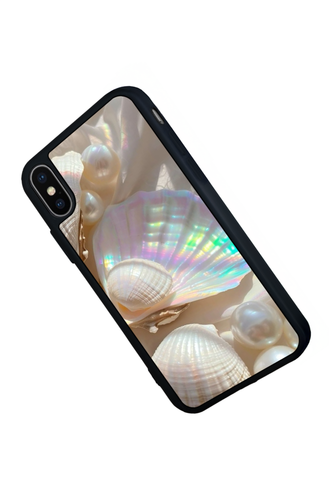 iPhone X/ XS Uyumlu  İnci Tasarımlı Glossy Premium Kılıf