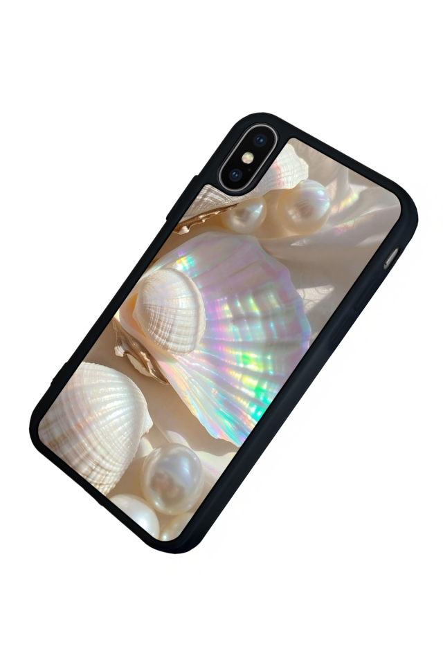 iPhone X/ XS Uyumlu  İnci Tasarımlı Glossy Premium Kılıf