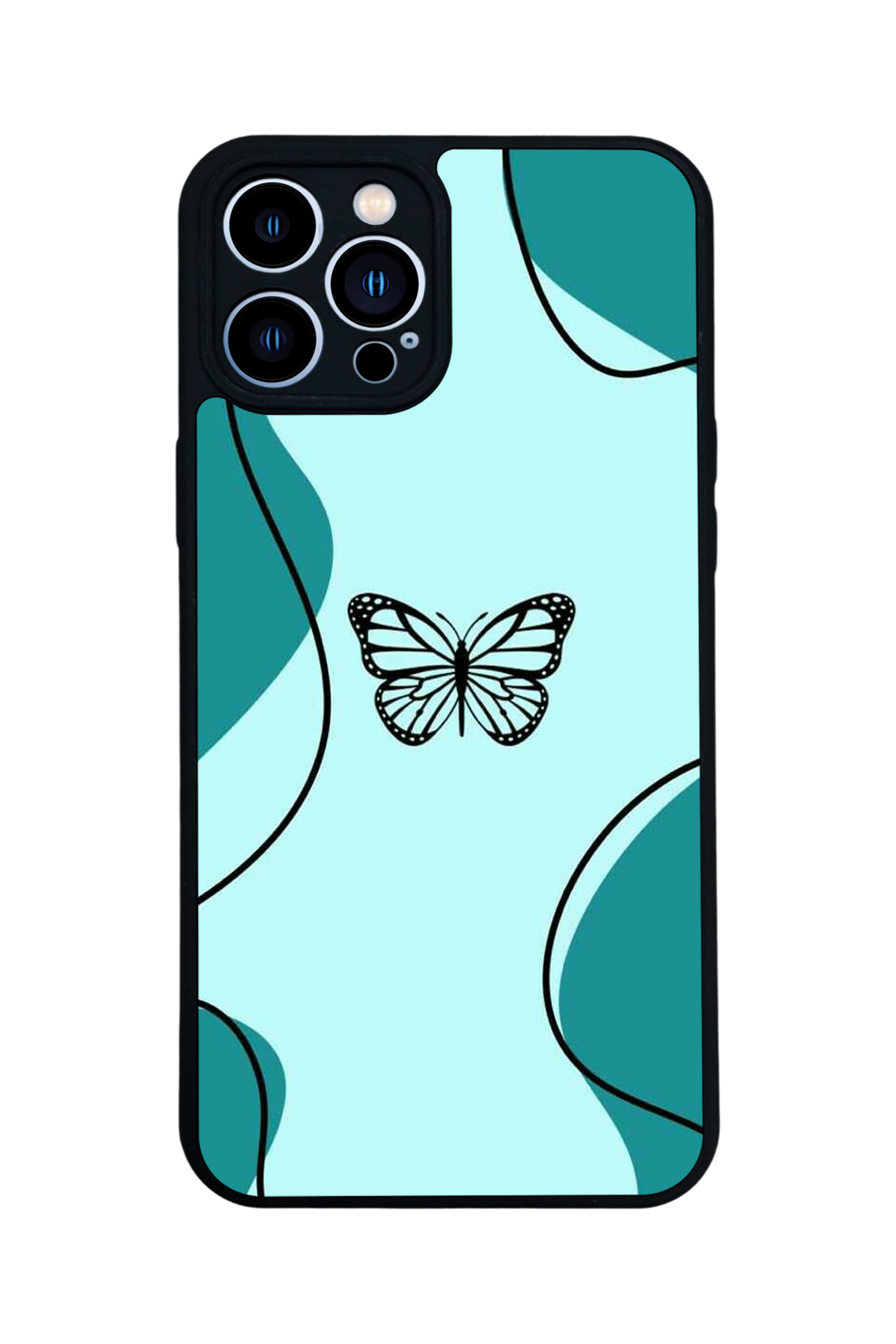 iPhone 12 Pro Max Uyumlu Kelebek Tasarımlı Glossy Premium Kılıf