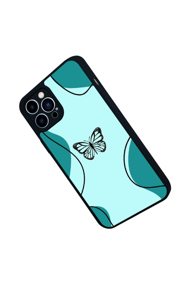 iPhone 12 Pro Max Uyumlu Kelebek Tasarımlı Glossy Premium Kılıf