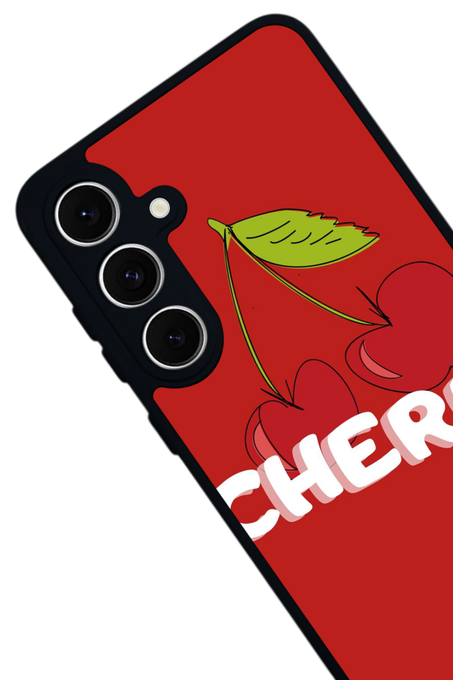 Samsung Galaxy S24 FE Uyumlu Kiraz Tasarımlı Glossy Premium Kılıf
